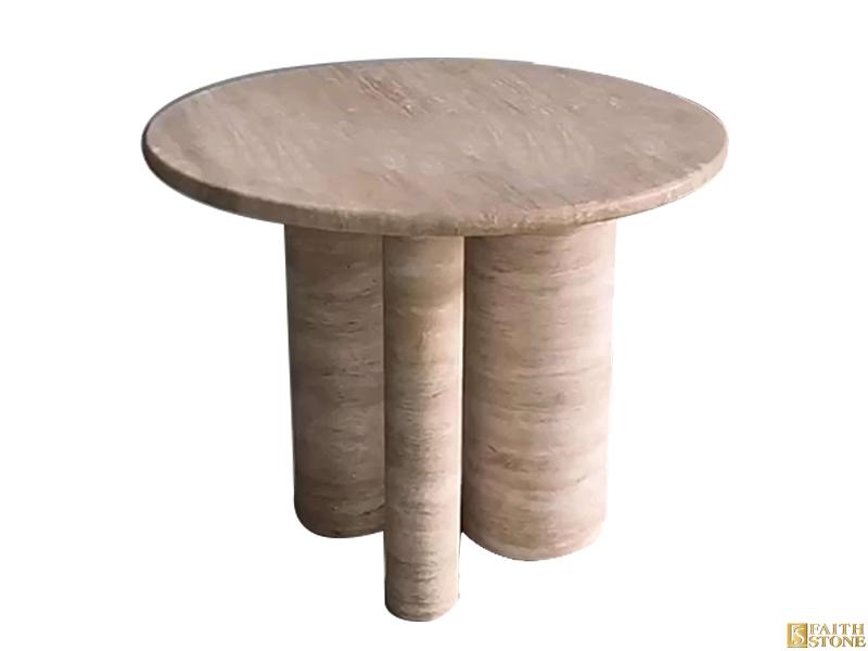 Травертиновый мраморный круглый стол