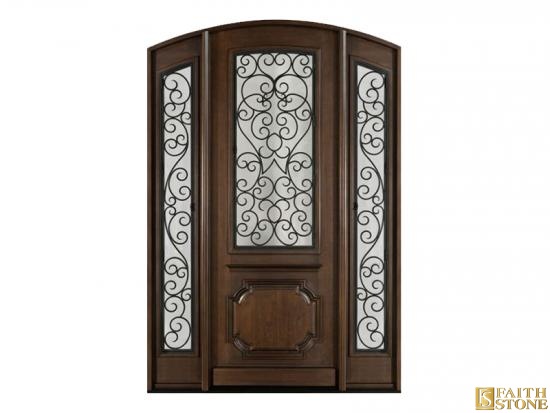 Solid wood iron front door