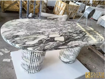 Arabescato Venato White Marble table - Thefaithstone.com